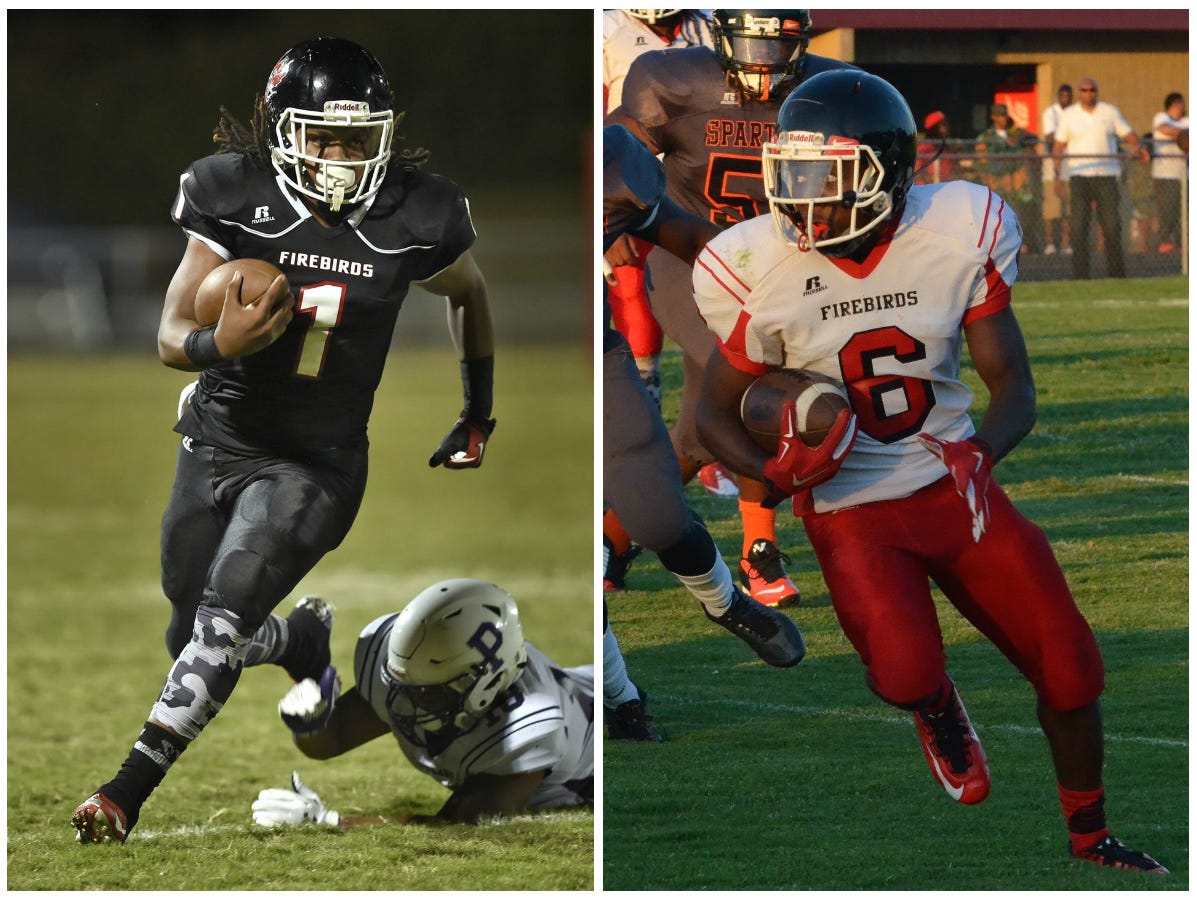 Pearl-Cohn senior QB Jimmy Ferrell (left) and junior RB Ke'Juan Vaughn