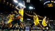Michigan State Spartans forward Nick Ward (44) is defended
