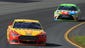 Aug. 2: Race leaders Joey Logano, front, and Kyle Busch