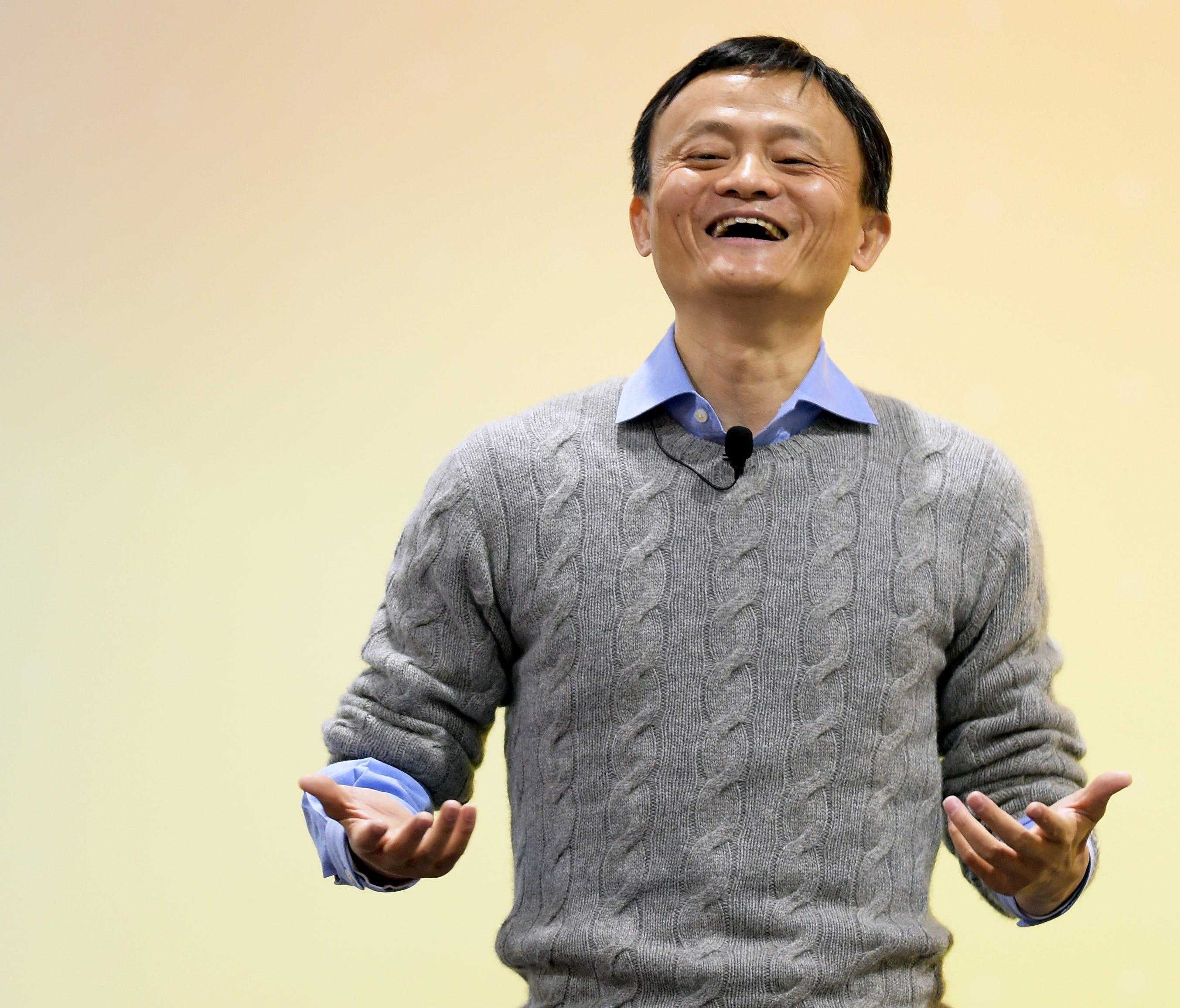 A file picture taken on March 3, 2015 shows Jack Ma, founder and executive chairman of Alibaba Group, making a speech at the National Taiwan University (NTU) in Taipei.