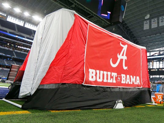Alabama39;s medical tent for football games set up on the sideline of AT 
