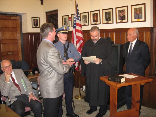 Earl B. Alexander IV, of Ocean Township, being sworn in 2008 as a Deal 