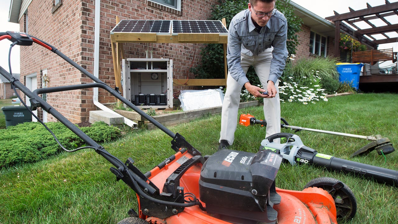 Solar powered on sale mower