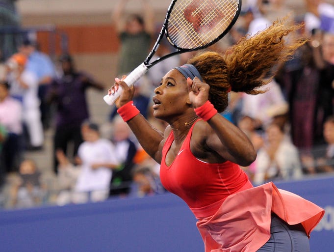 Serena Williams celebrates her victory.