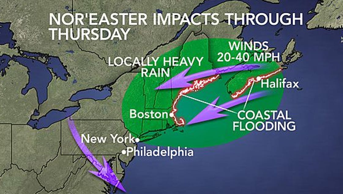 Powerful nor'easter lashes New England