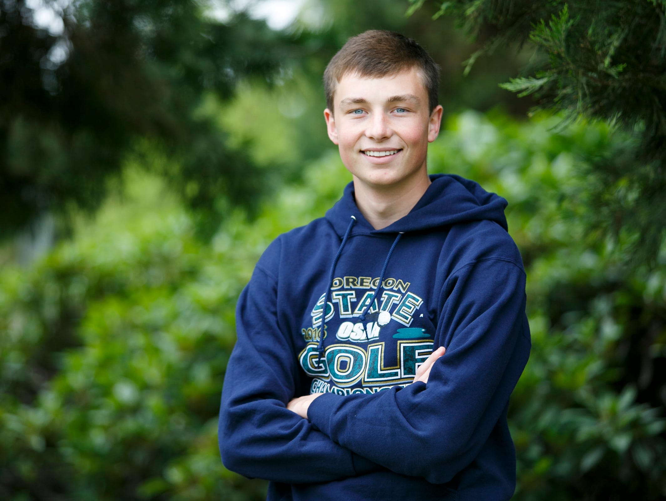 Mid Valley Sports Award nominee Andrew Eyre stands for a portrait at West Salem High School on Monday, May 23, 2016.