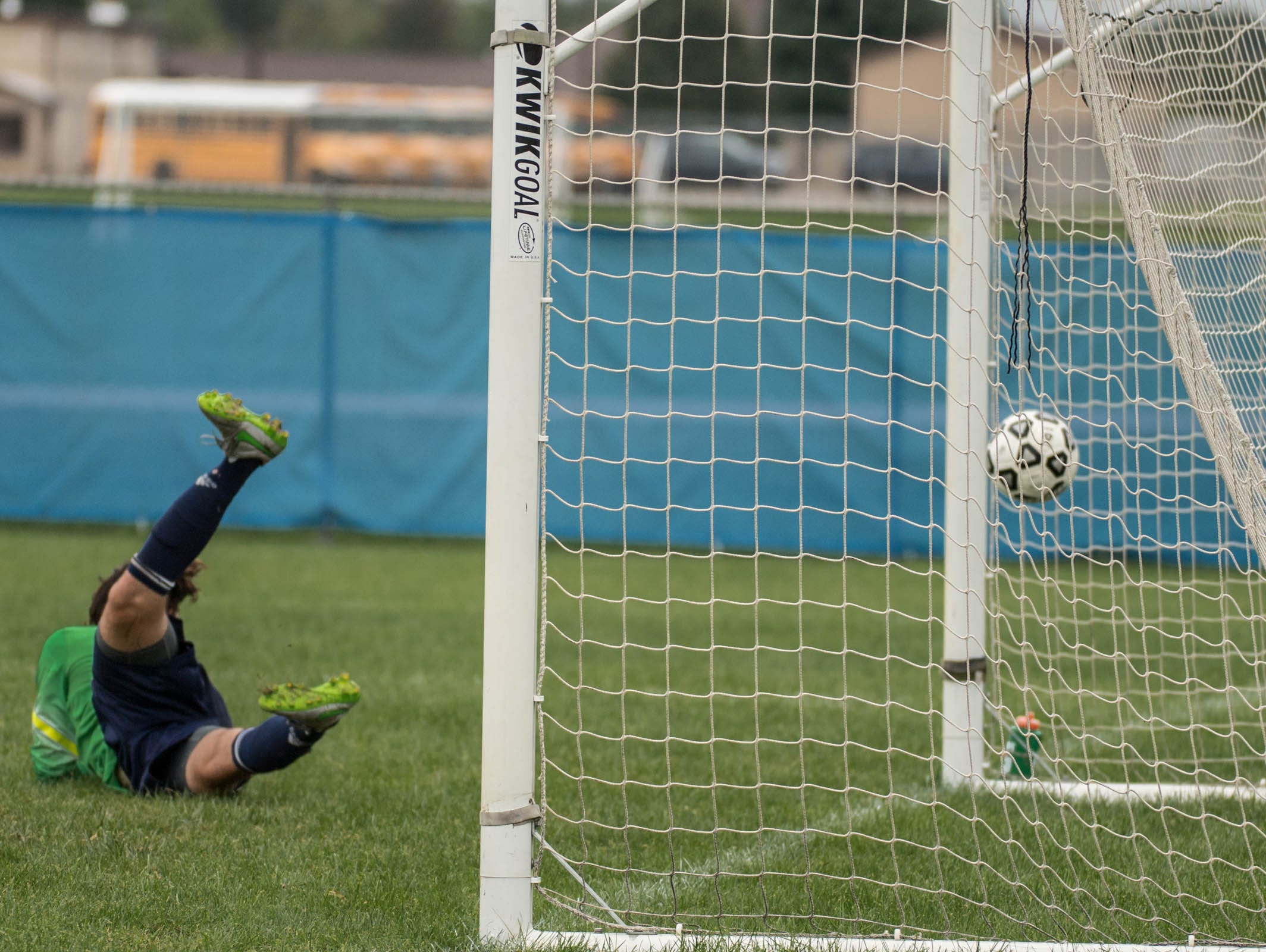 Lakeview's scores first on Battle Creek Central's Isaac Engelhardt during the All City Soccer Championship on Saturday.