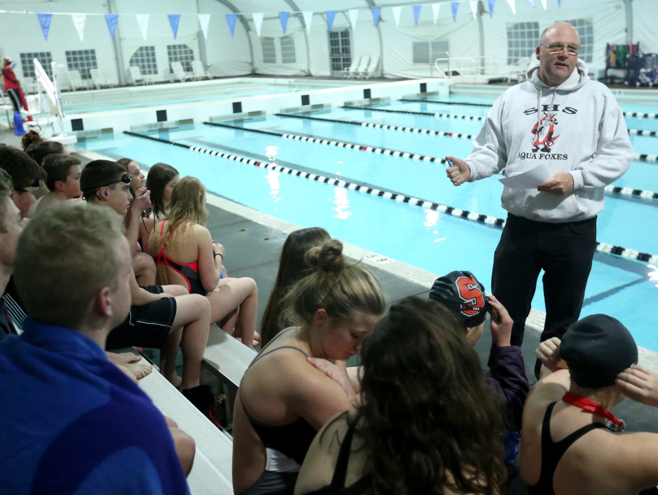 Silverton High School swimming head coach Lucky Rogers during practice in Silverton, Ore., on Friday, Jan. 13, 2017.