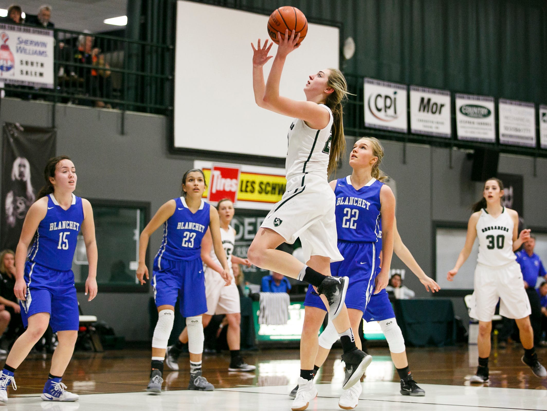 Salem Academy's Sydney Brown has been named the PacWest Conference girls basketball player of the year.