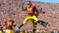 Southern California receiver Nelson Agholor (15) celebrates his first-quarter TD catch from quarterback Cody Kessler (6) against Fresno State.