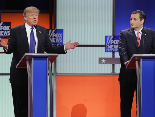 Donald Trump and Ted Cruz participate in the debate