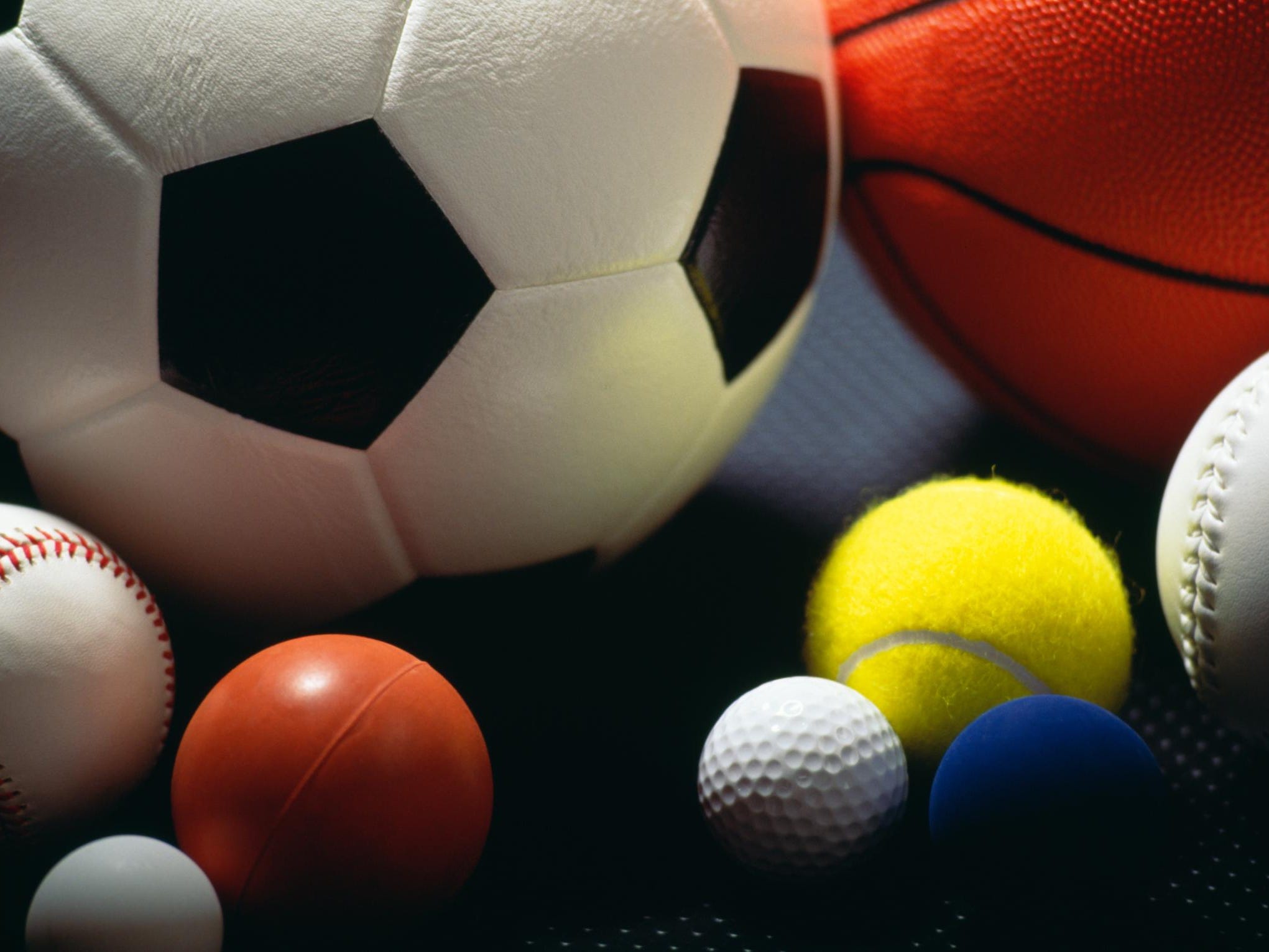 Balls representing various sports