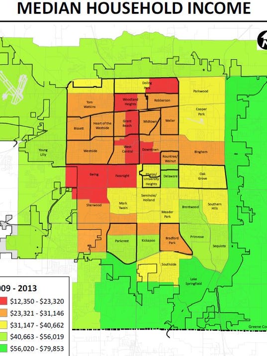 16 maps that show the crime, poverty and health situation in Springfield