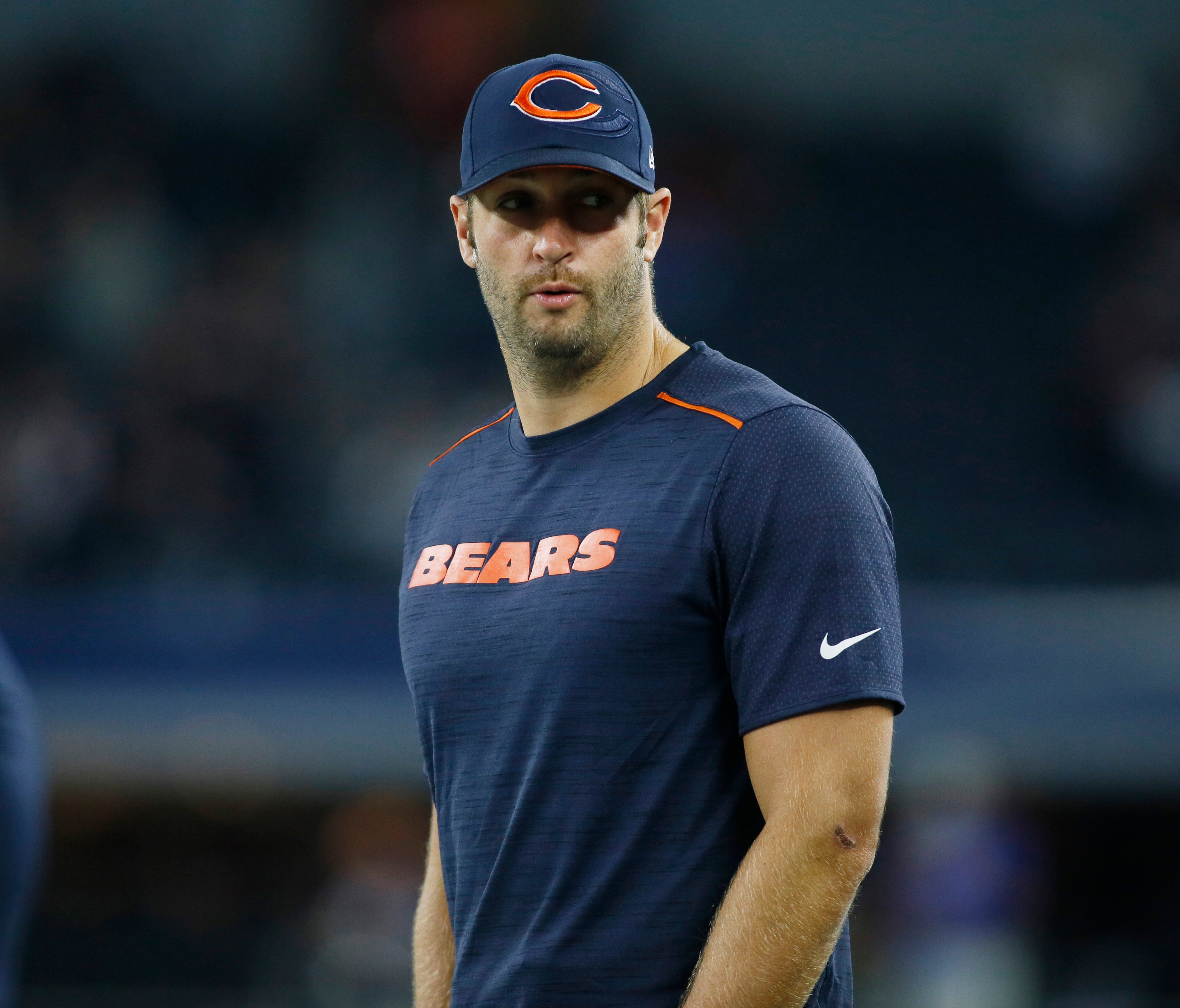 Chicago Bears quarterback Jay Cutler on the field before the game against the Dallas Cowboys at AT&T Stadium.