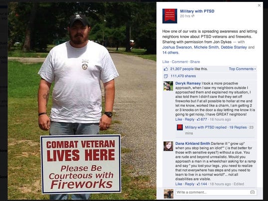 Military with PTSD Facebook page