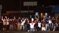 Protesters block a street in Ferguson.