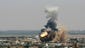 Smoke and fire rise from an Israeli missle strike in Rafah, Gaza Strip.