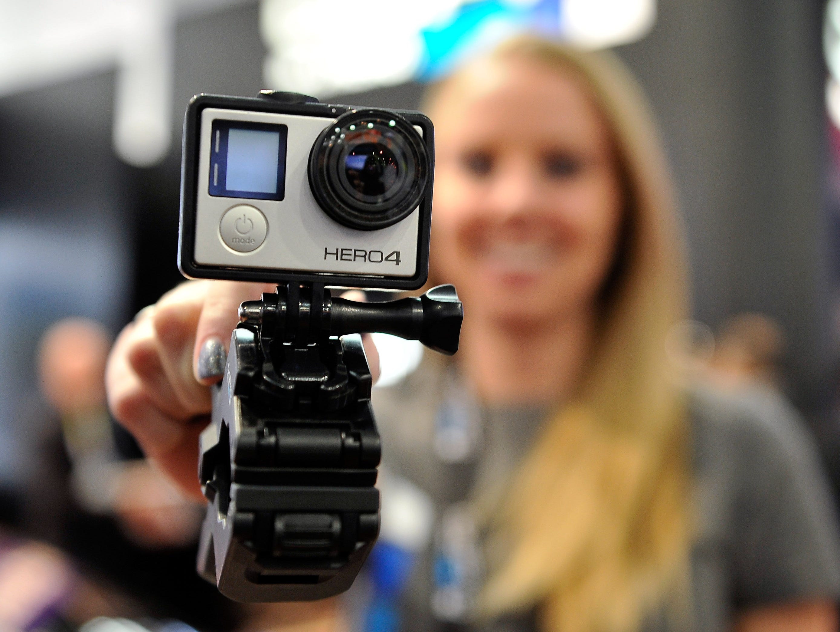 A GoPro Hero 4 camera is displayed at the 2015 International CES at the Las Vegas Convention Center on January 6, 2015 ,in Las Vegas.