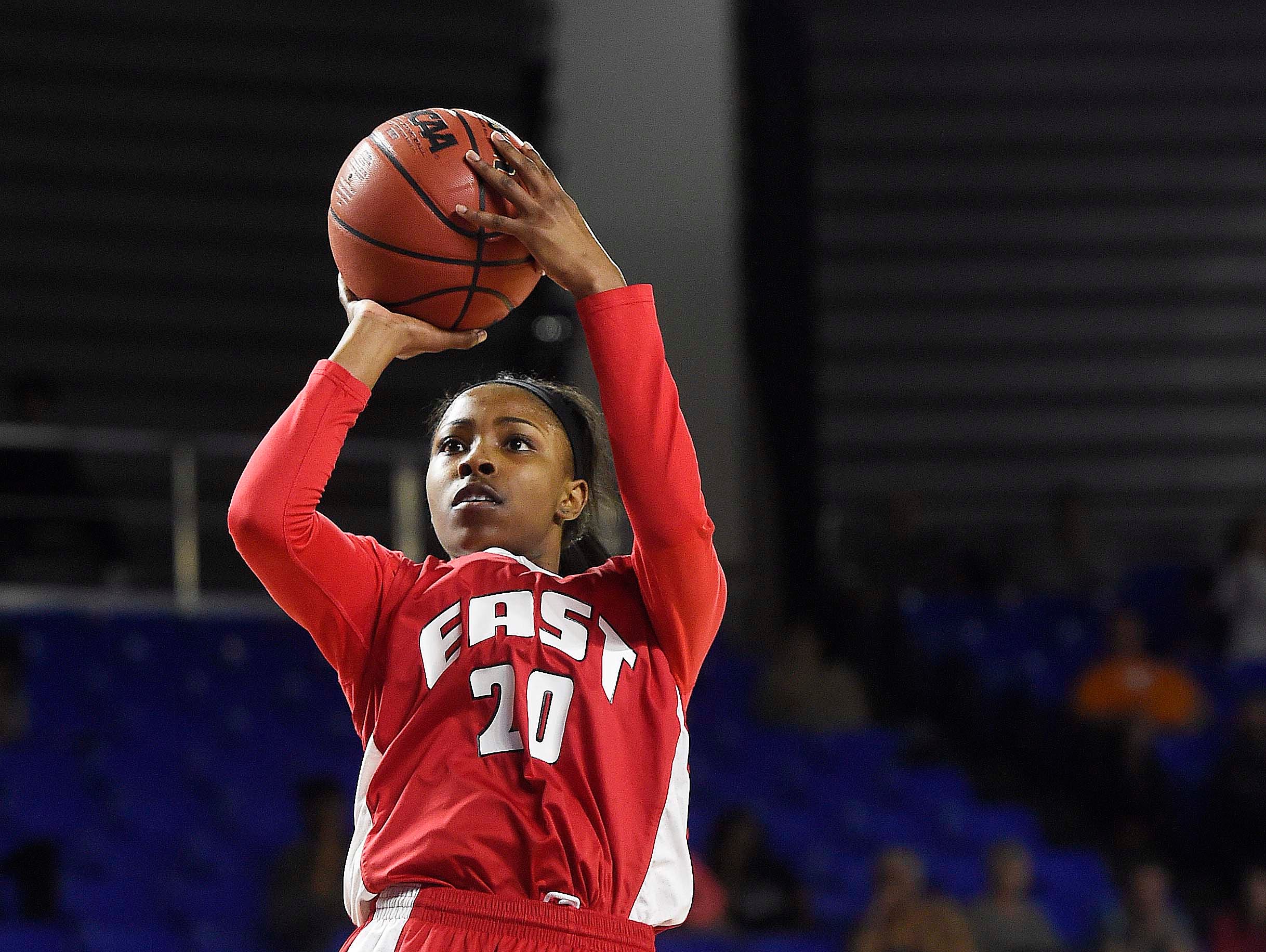 East Nashville's Erica Haynes-Overton shoots during a win over CPA in last season's state tournament.