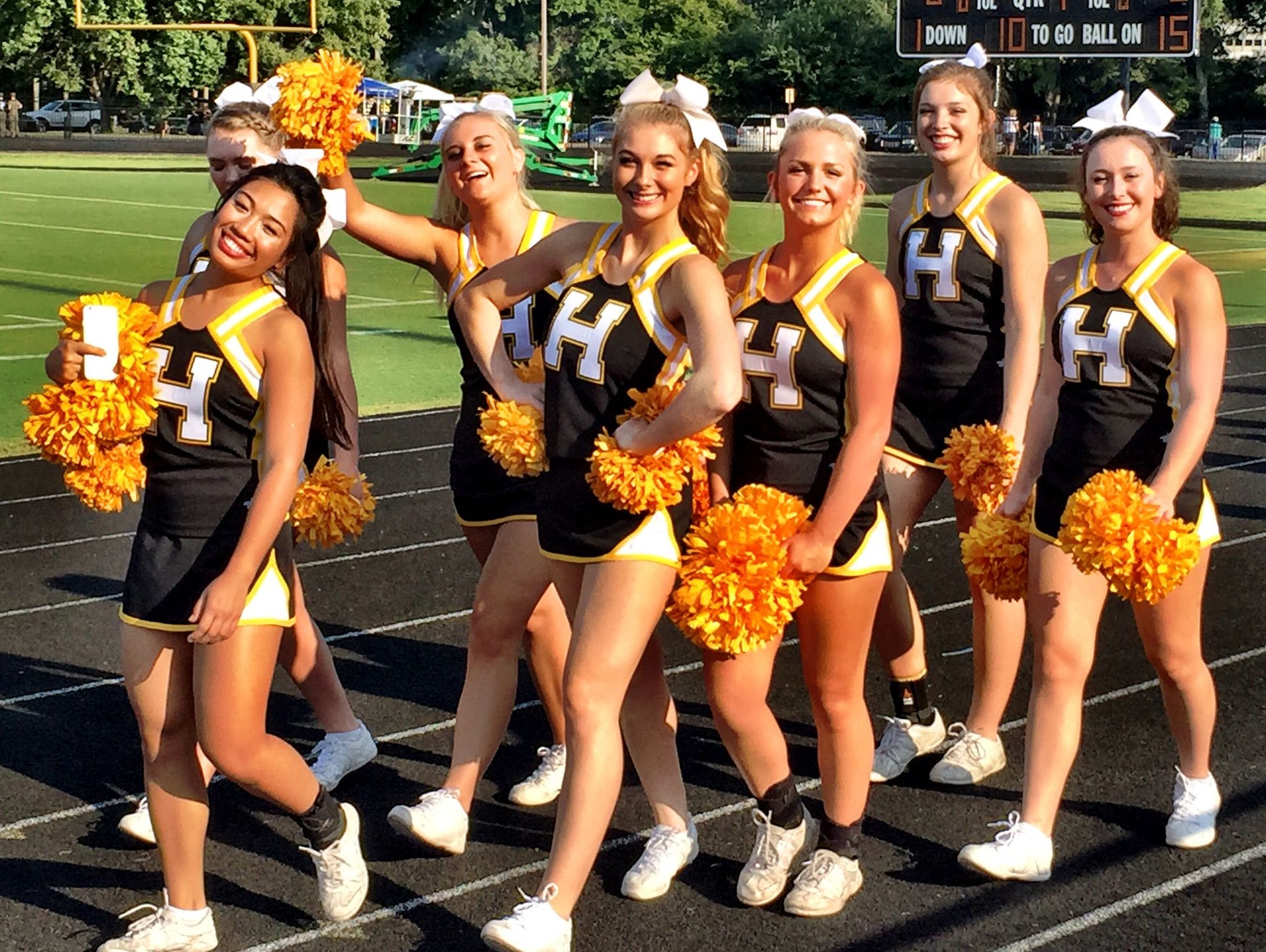 The Hendersonville High School cheerleading squad