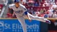 Los Angeles Dodgers starting pitcher Julio Urias releases