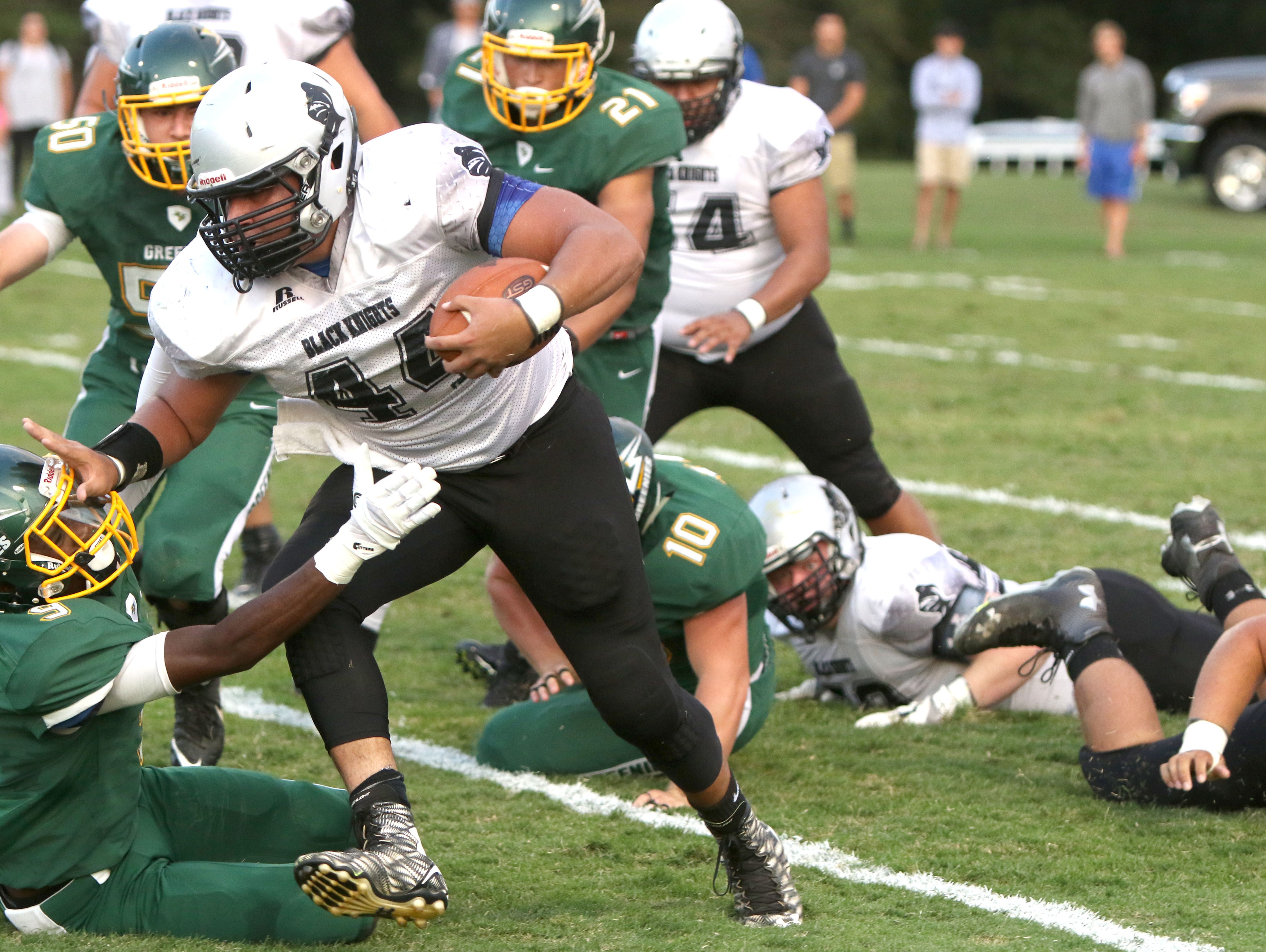 Colby Hemphill (44) is the leading rusher for Robbinsville.