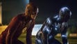 The Flash (Grant Gustin) and Zoom (Teddy Sears) face