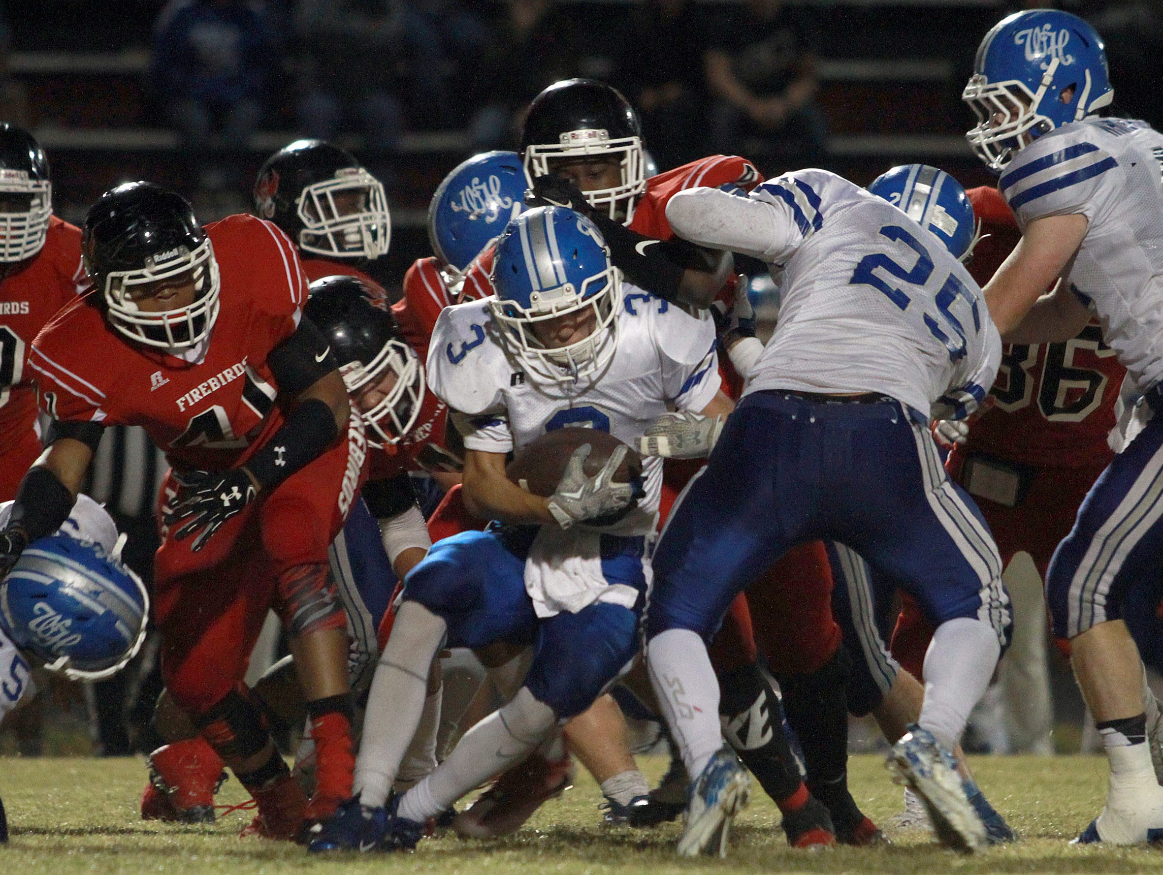 White House's Carter Hunt tries rushing up the middle during a loss to Pearl-Cohn on Friday.