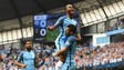 Raheem Sterling of Manchester City celebrates scoring