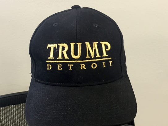 One of the hats that were handed out at Donald Trump's