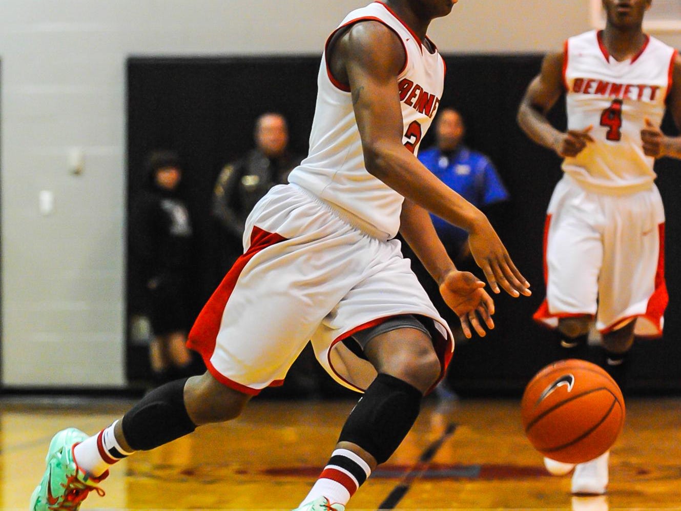 Jordan Duffy works up court against crosstown rival Wi-Hi.