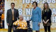 Summitt stands with Tennessee athletic director Dave