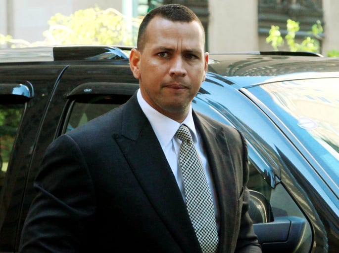 Alex Rodriguez arrives at Major League Baseball's headquarters in New York in Day 1 of his appeal hearing over his 211-game suspension dealt in August.