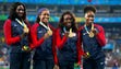 Team USA captured gold in the women's 4x100-meter relay.