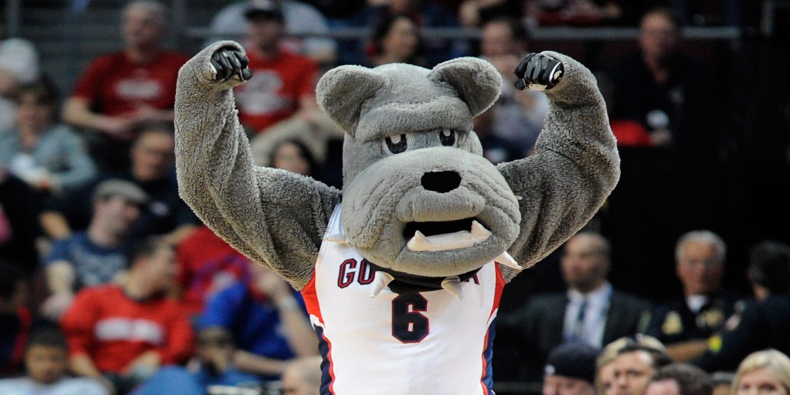 Gonzaga Mascot Name Gonzaga Bulldogs mascot Spike the Bulldog performing pyramid with... News Gonzaga Mascot Name Gonzaga Bulldogs mascot Spike the Bulldog performing pyramid with... News