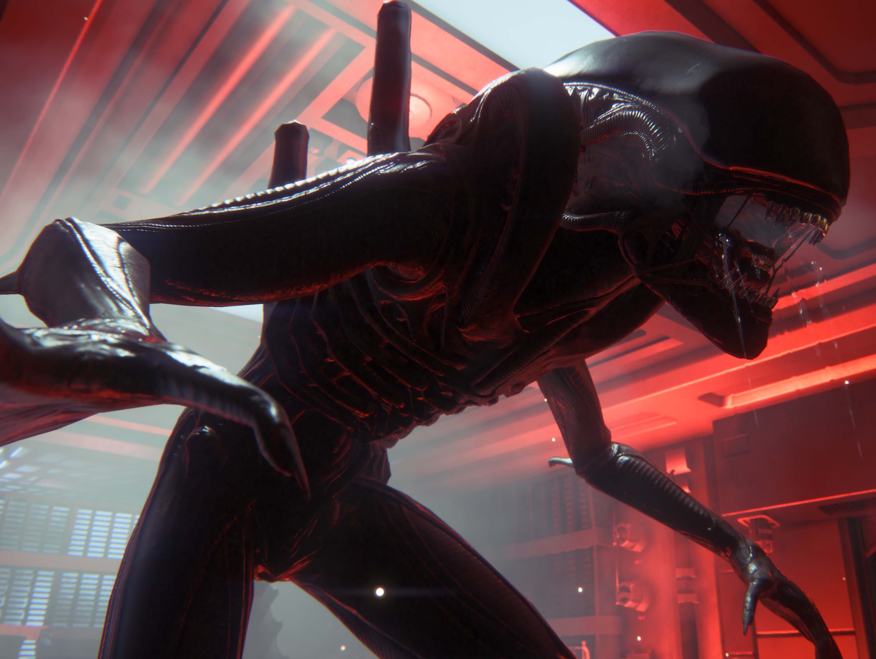 A screen shot of the creature from the upcoming video game 'Alien: Isolation.'