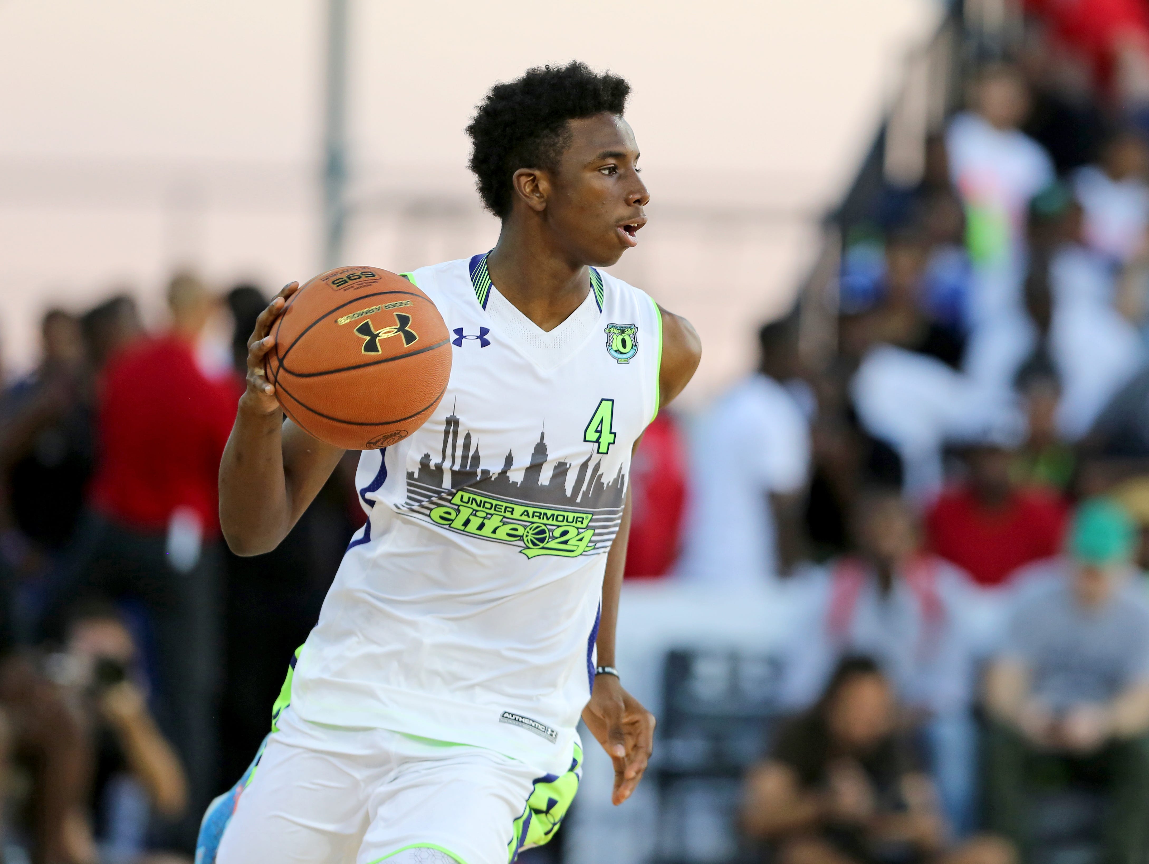 Team EZ Pass' Hamidou Diallo #4 in action against Team Doo Be Doo in the Under Armour Elite 24 game on Saturday, August 22, 2015 in Brooklyn, NY.