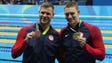 Ryan Murphy, right, took the gold medal while David