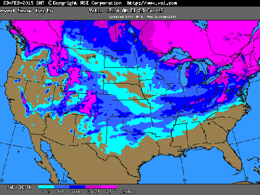Snow on the ground in 48 states