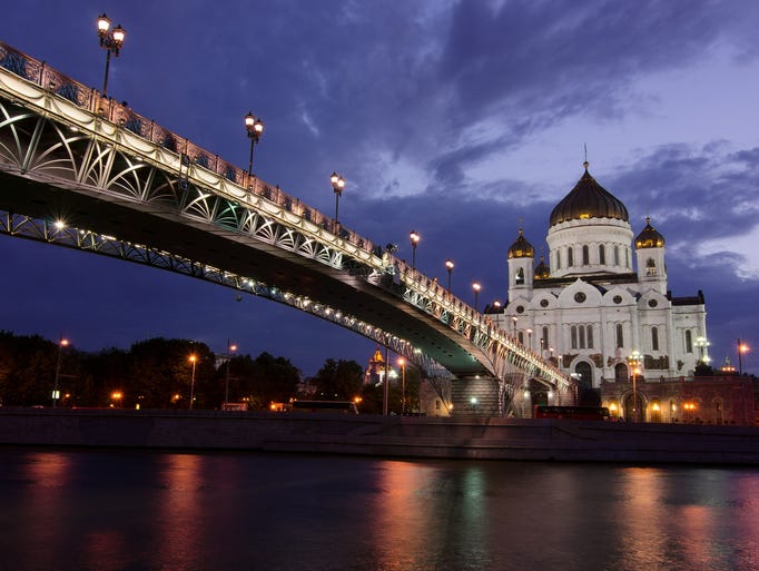 The                                                           338-foot-tall                                                           Cathedral of                                                           Christ the