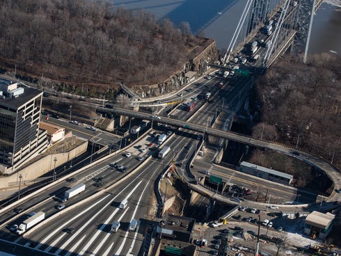 The New Jersey side of the George Washington Bridge, which connects Fort Lee, NJ, and New York City, is seen on January 9, 2014 in Fort Lee, New Jersey.