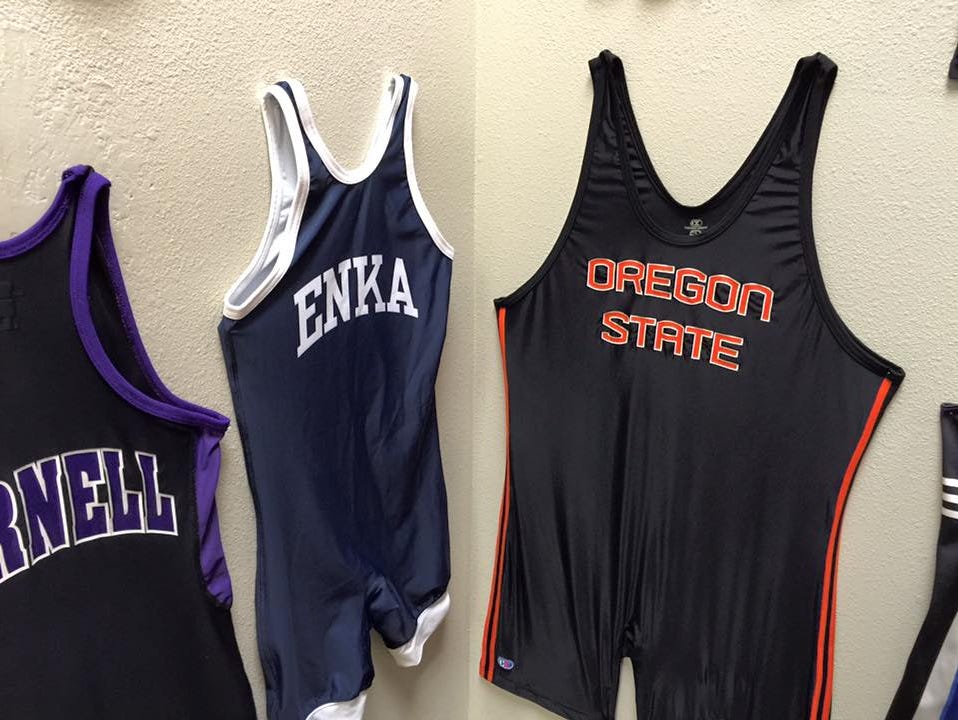 An Enka wrestling singlet is now on display at the national wrestling hall of fame in Waterloo, Iowa.