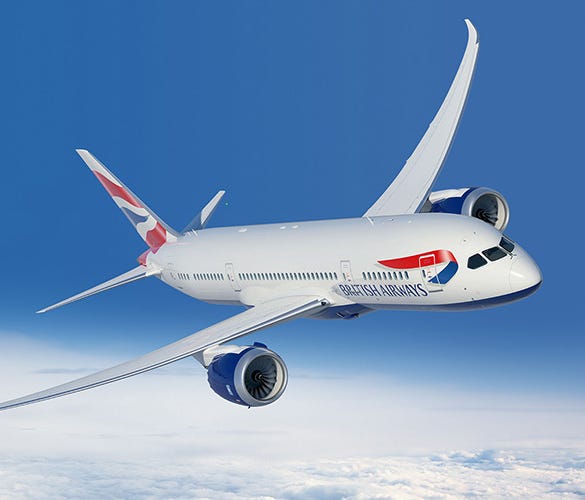 An undated image of a British Airways Boeing 787-8 