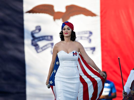 Katy Perry performs at rally for Hillary Clinton, in