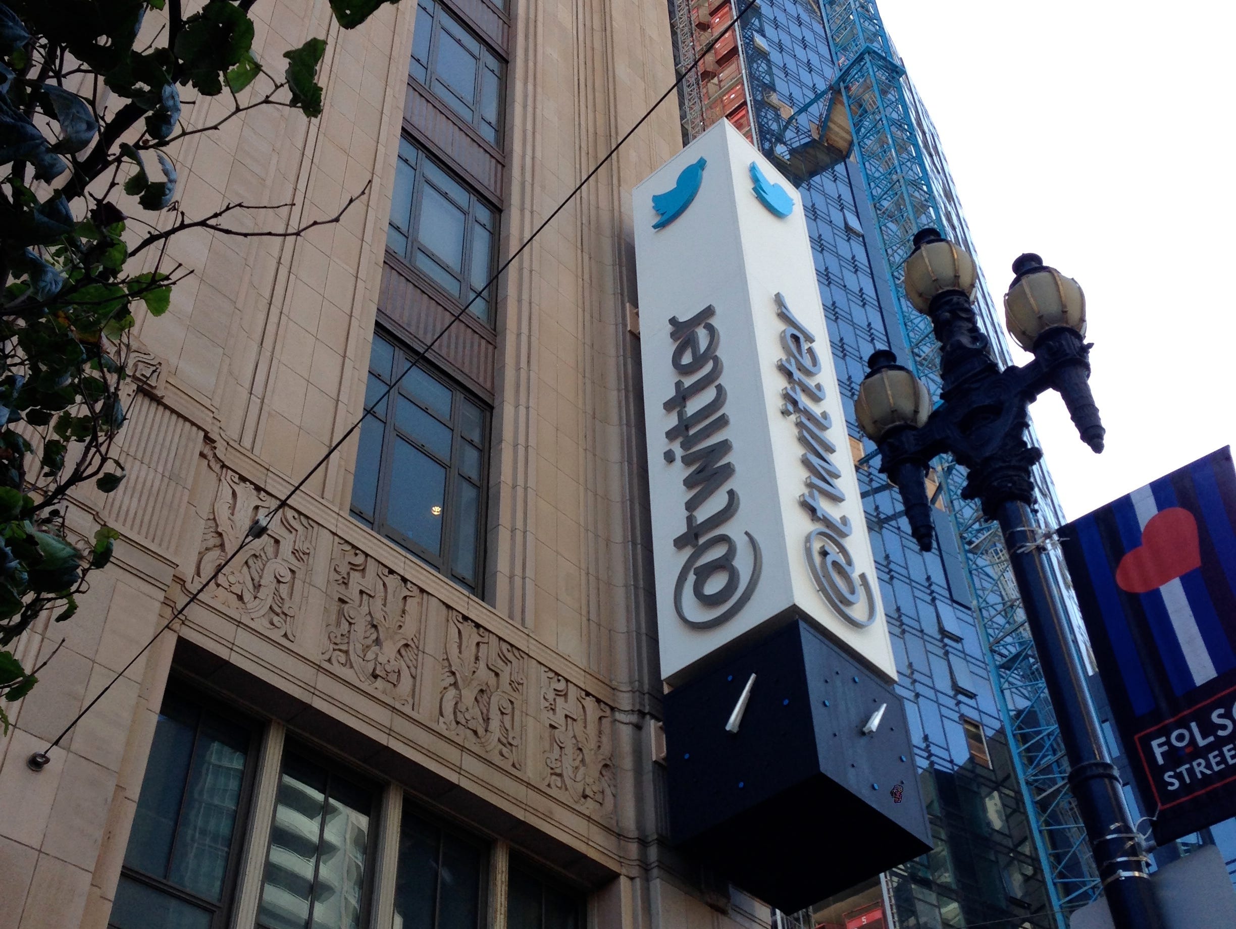 Twitter headquarters on Market Street between 9th and 10th, one block from where a suitcase full of body parts was discovered Jan. 28, 2015.