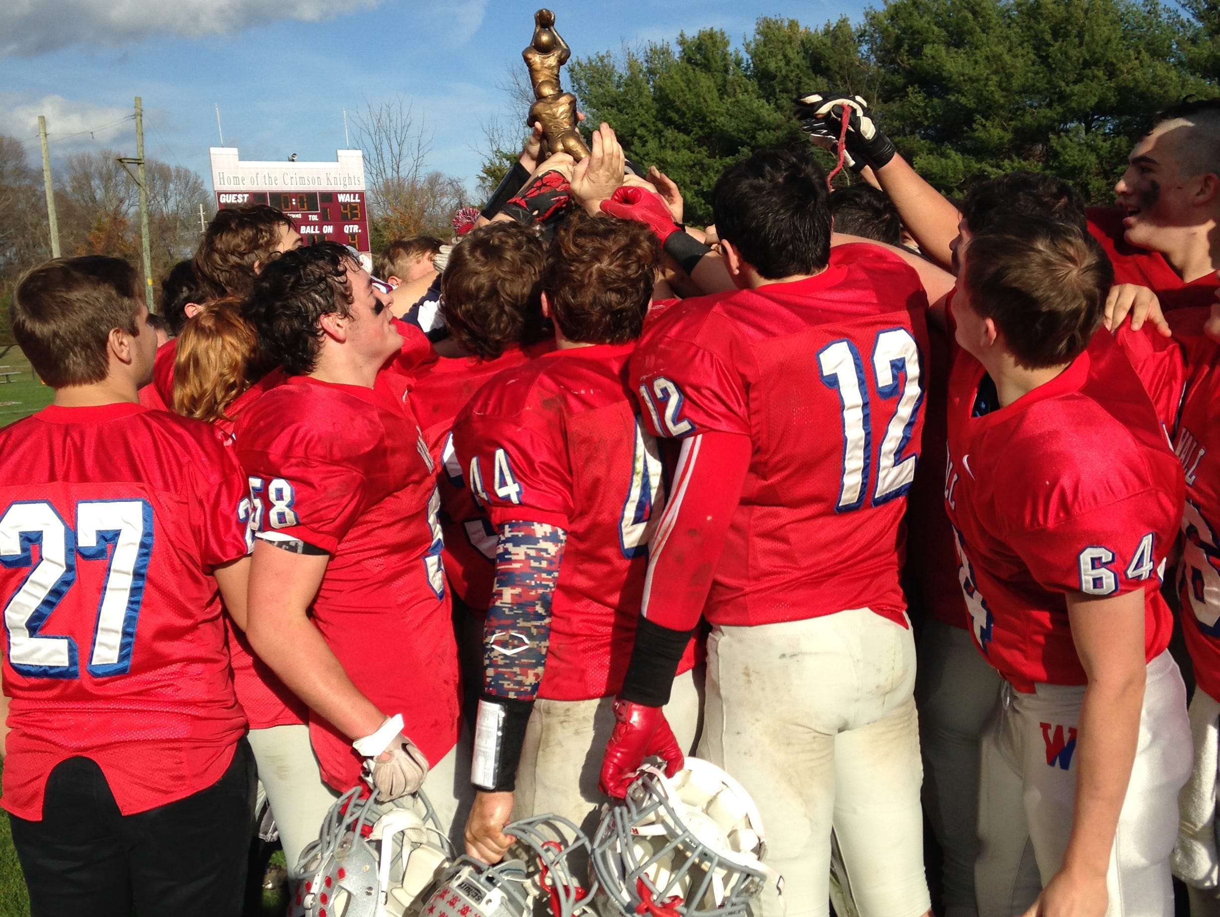 Wall celebrates the victory over Manasquan