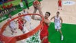 Spain center Pau Gasol (4) puts up a basket as Croatia