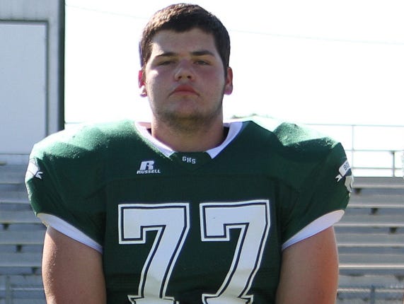 Hunter Presley, junior offensive linebacker/defensive linebacker for the 2015 Greenbrier High School football team.