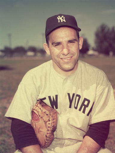 Portrait of American baseball player Yogi Berra in