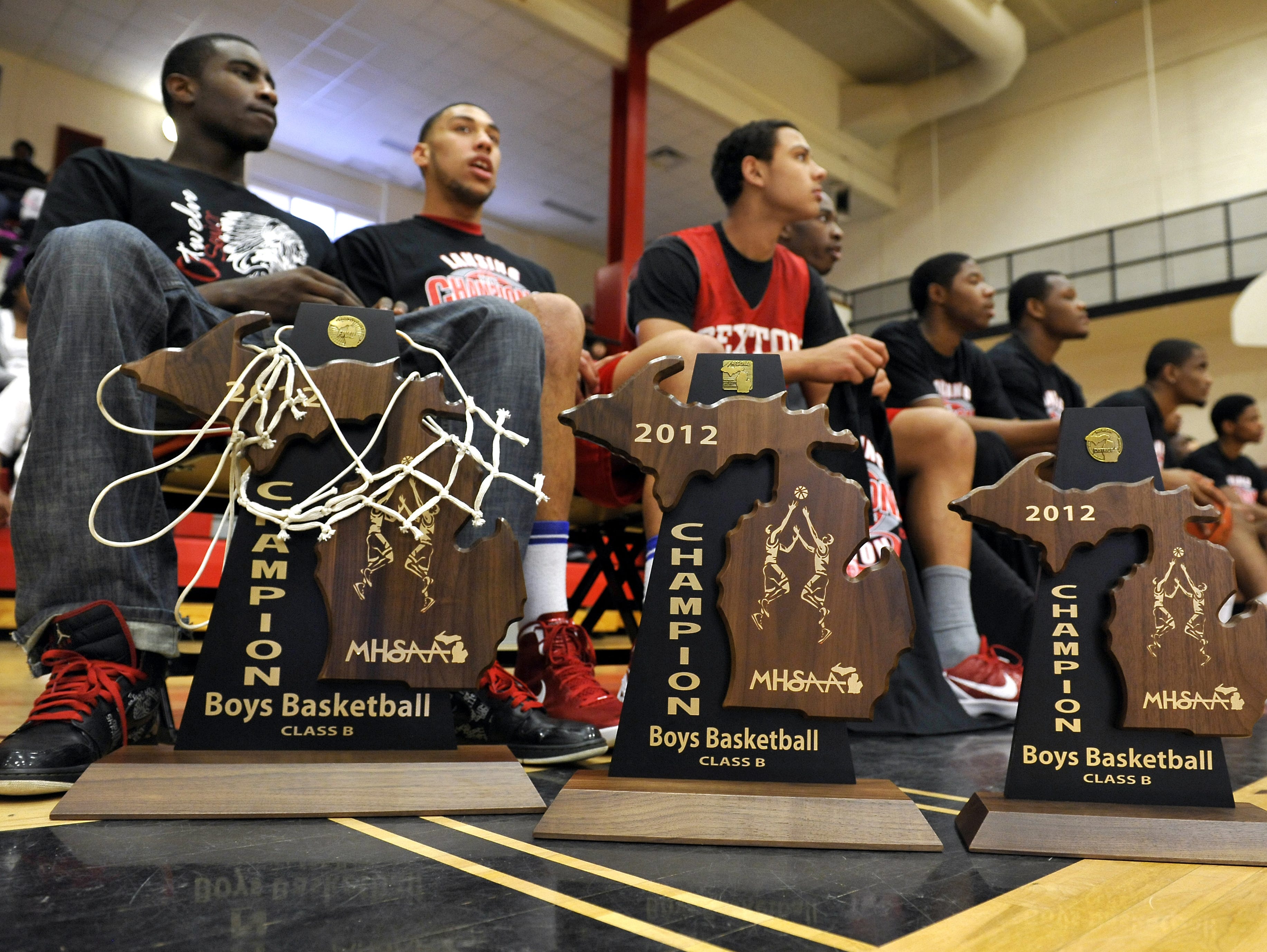 Sexton won back-to-back state championships in 2011 and 2012, led by Iowa's Anthony Clemmons (left), and MSU's Denzel Valentine (center) and Bryn Forbes (right). Based on accomplishments during their high school careers and after, it's arguably the greatest high school team ever from the Lansing area.